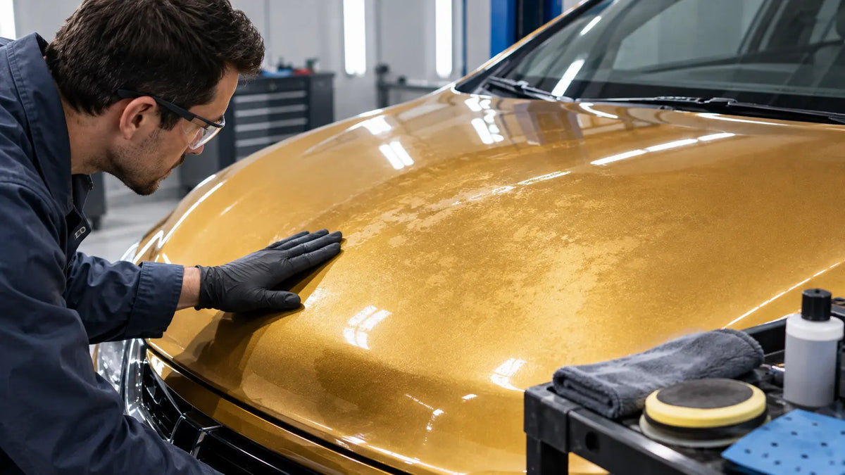 Gold Metallic Paint Mottling on a Hood and How to Fix It PORPHIS