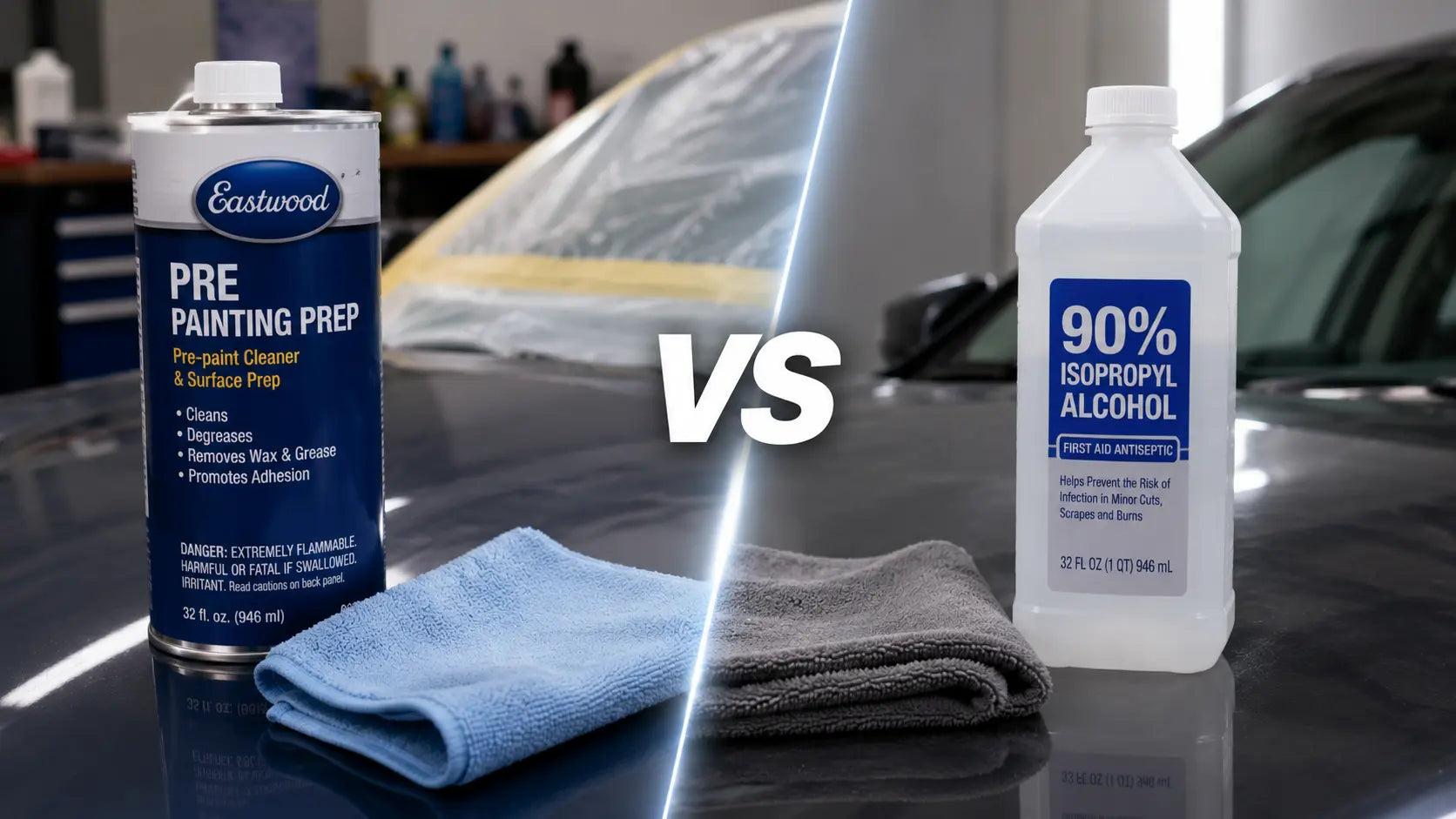 Eastwood Pre-Painting Prep vs. 90% Isopropyl Alcohol: Which Is the Better Choice for Automotive Paint Prep?