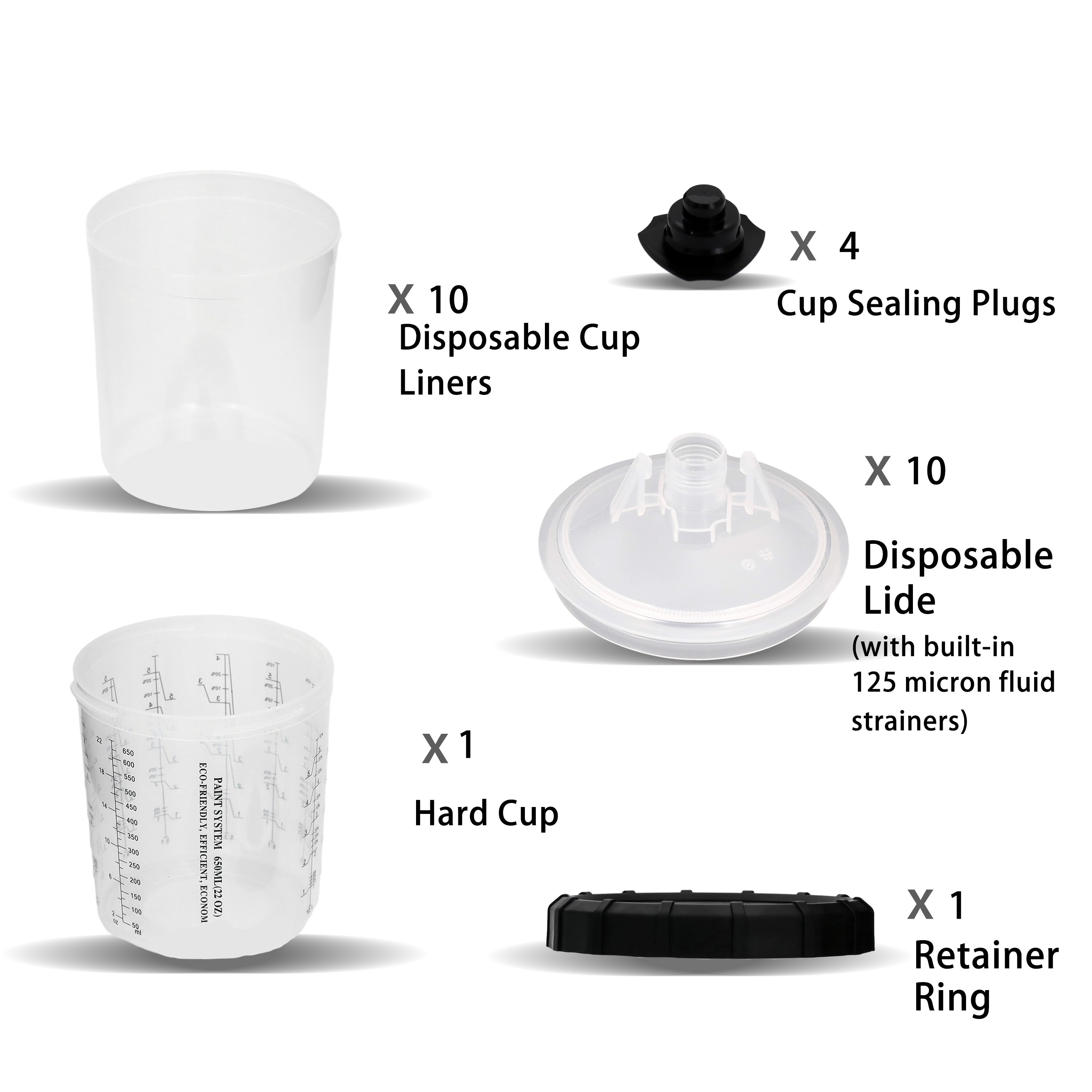 10PCS 650ml Paint Mixing Cup Kit