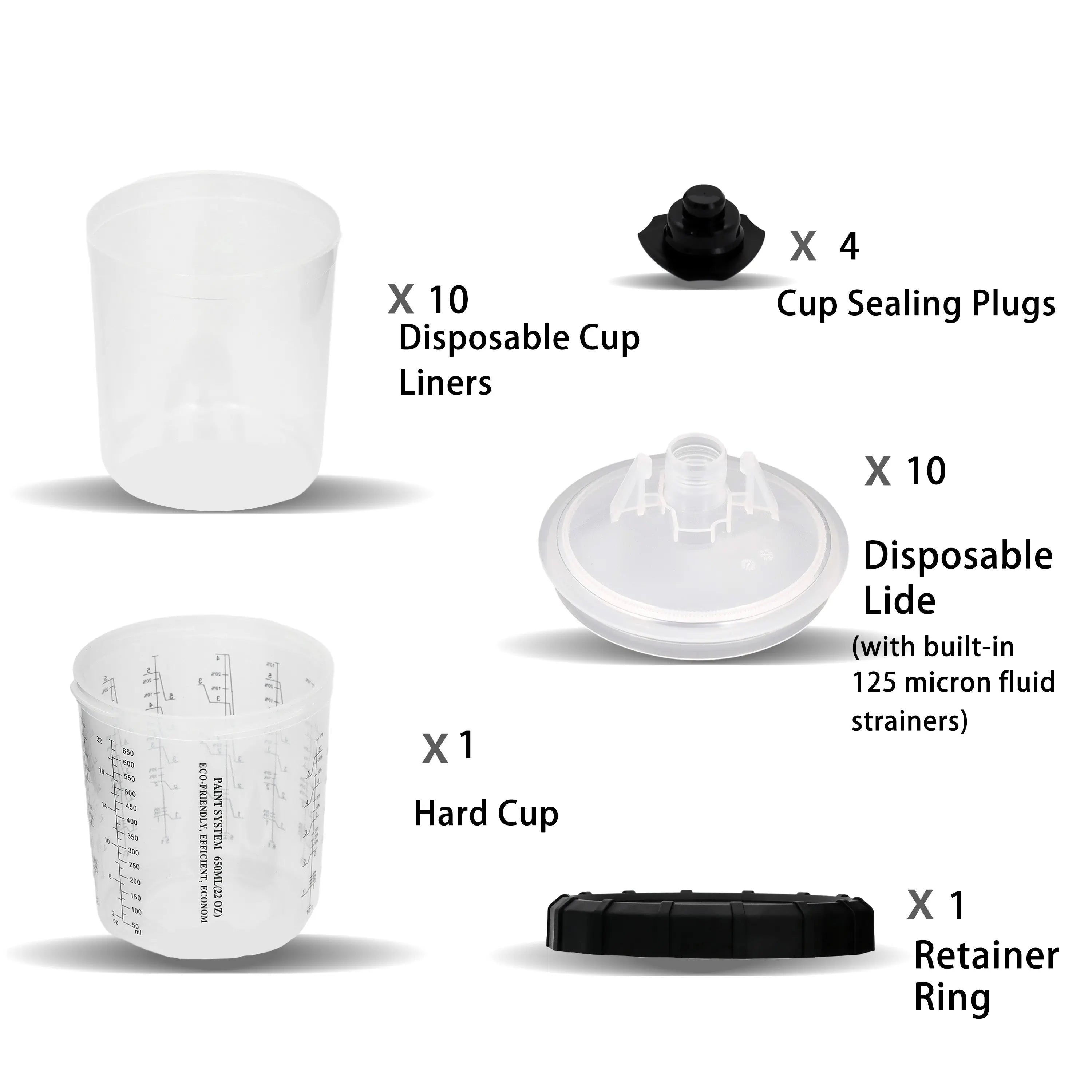 10PCS 650ml Paint Mixing Cup Kit