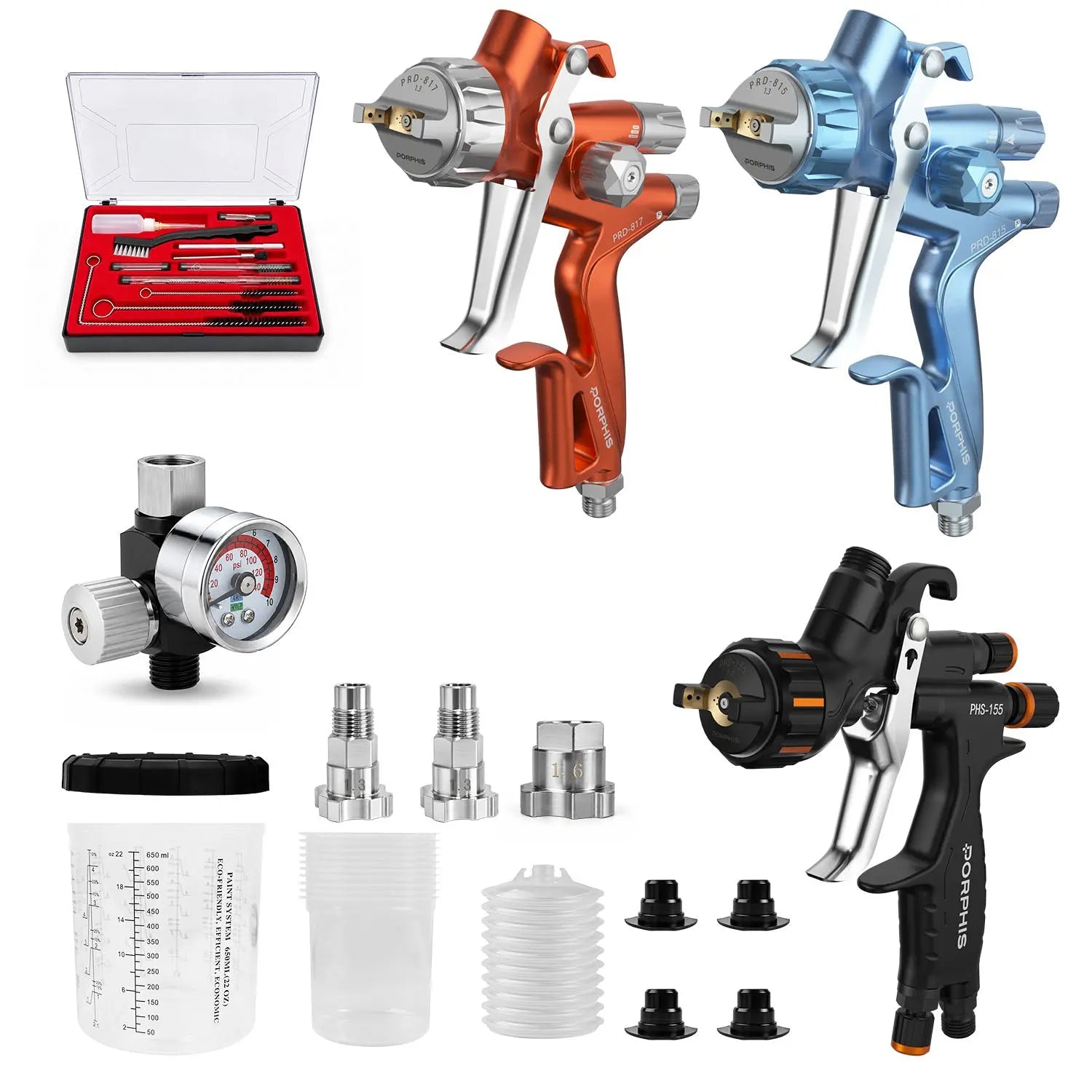 PORPHIS Complete 3-Gun Automotive Painting Combo PORPHIS