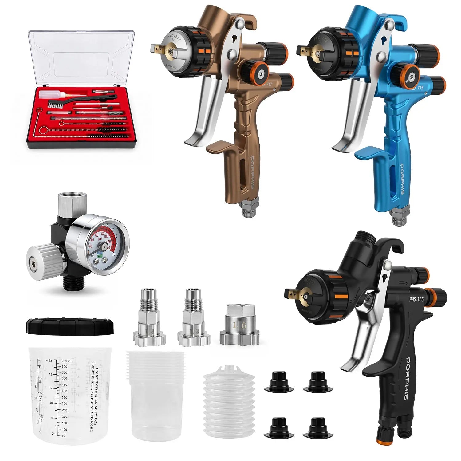 PORPHIS Complete 3-Gun Automotive Painting Combo PORPHIS