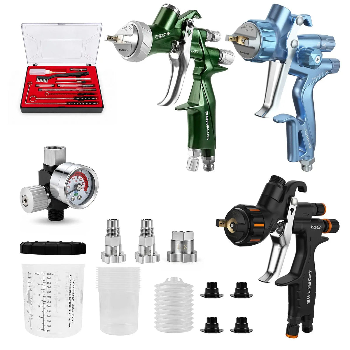 PORPHIS Complete 3-Gun Automotive Painting Combo PORPHIS
