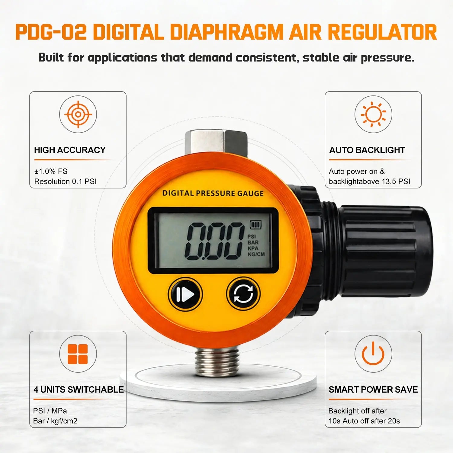 PORPHIS PDG-02 Digital Diaphragm Air Regulator PORPHIS