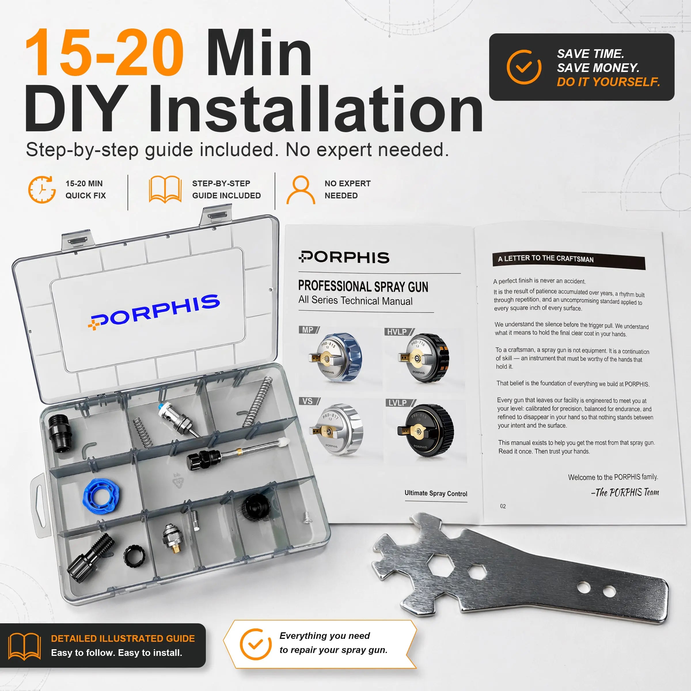 PHS-135 Spray Gun Rebuild Kit PORPHIS