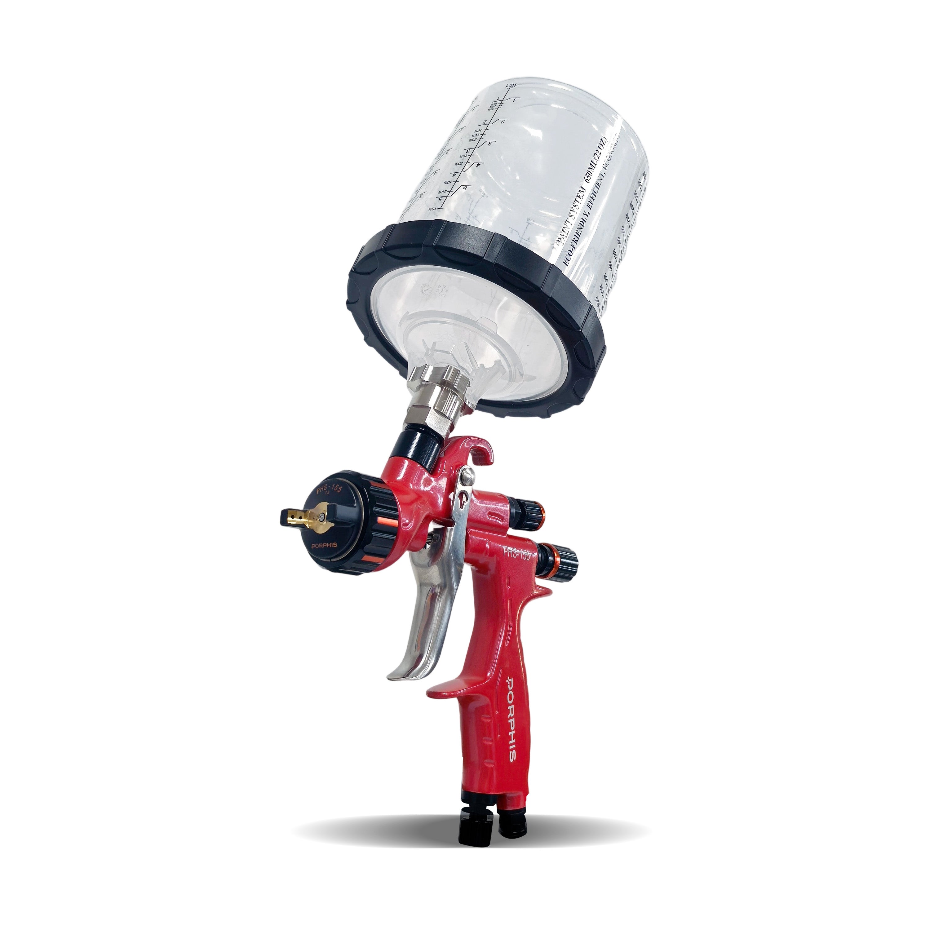 PORPHIS PHS-155 Red MP Spray Gun with 600ml paint mixing cup and adapter
best professional spray paint gun