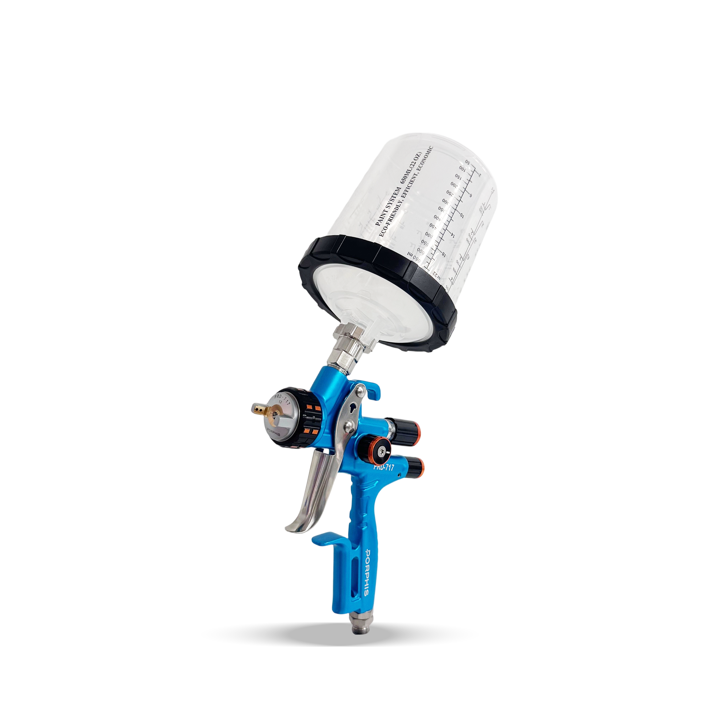 PORPHIS PRD-717 Blue VS Spray Gun with 600ml paint mixing cup and adapter
professional paint gun