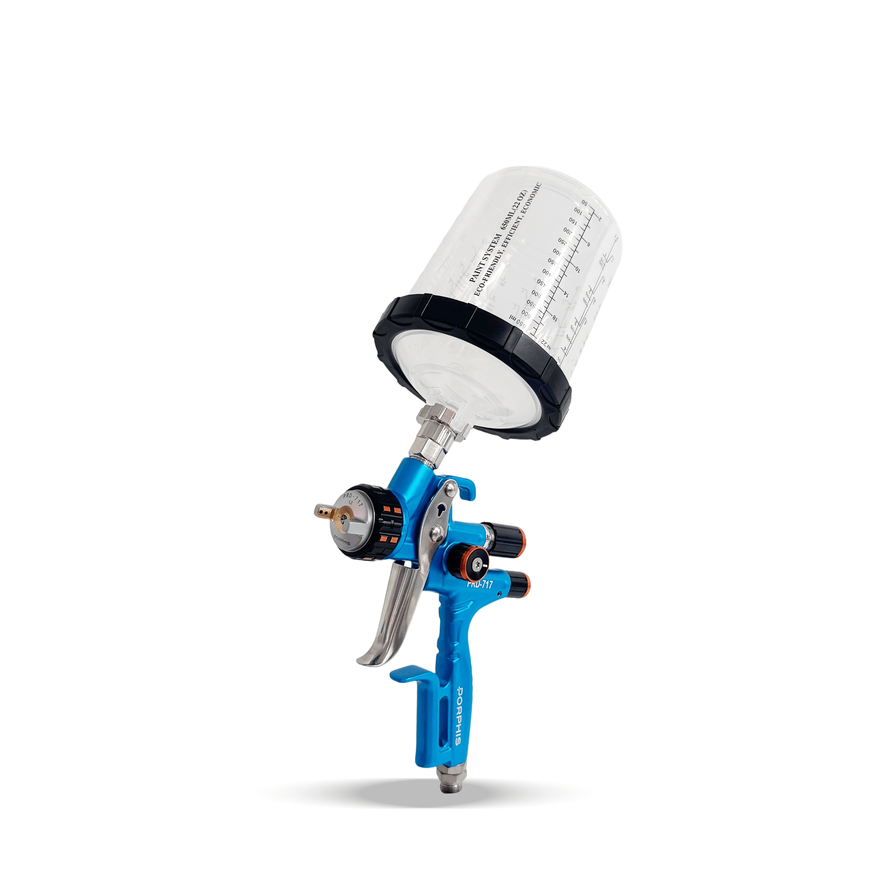 PORPHIS PRD-717 Blue VS Spray Gun with 600ml paint mixing cup and adapter
best professional spray paint gun