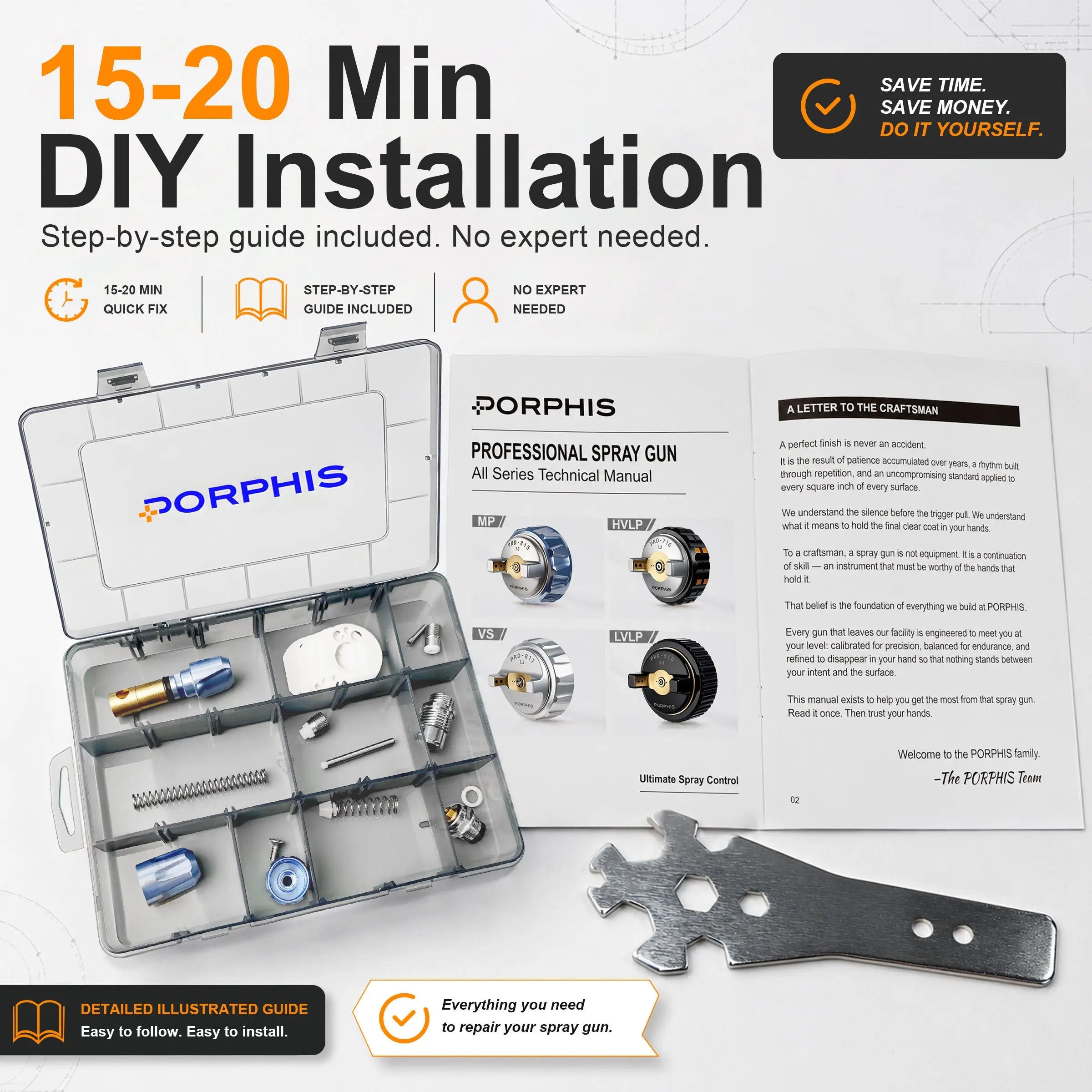 PRD-81 Series Spray Gun Spare Parts Repair Kit PORPHIS