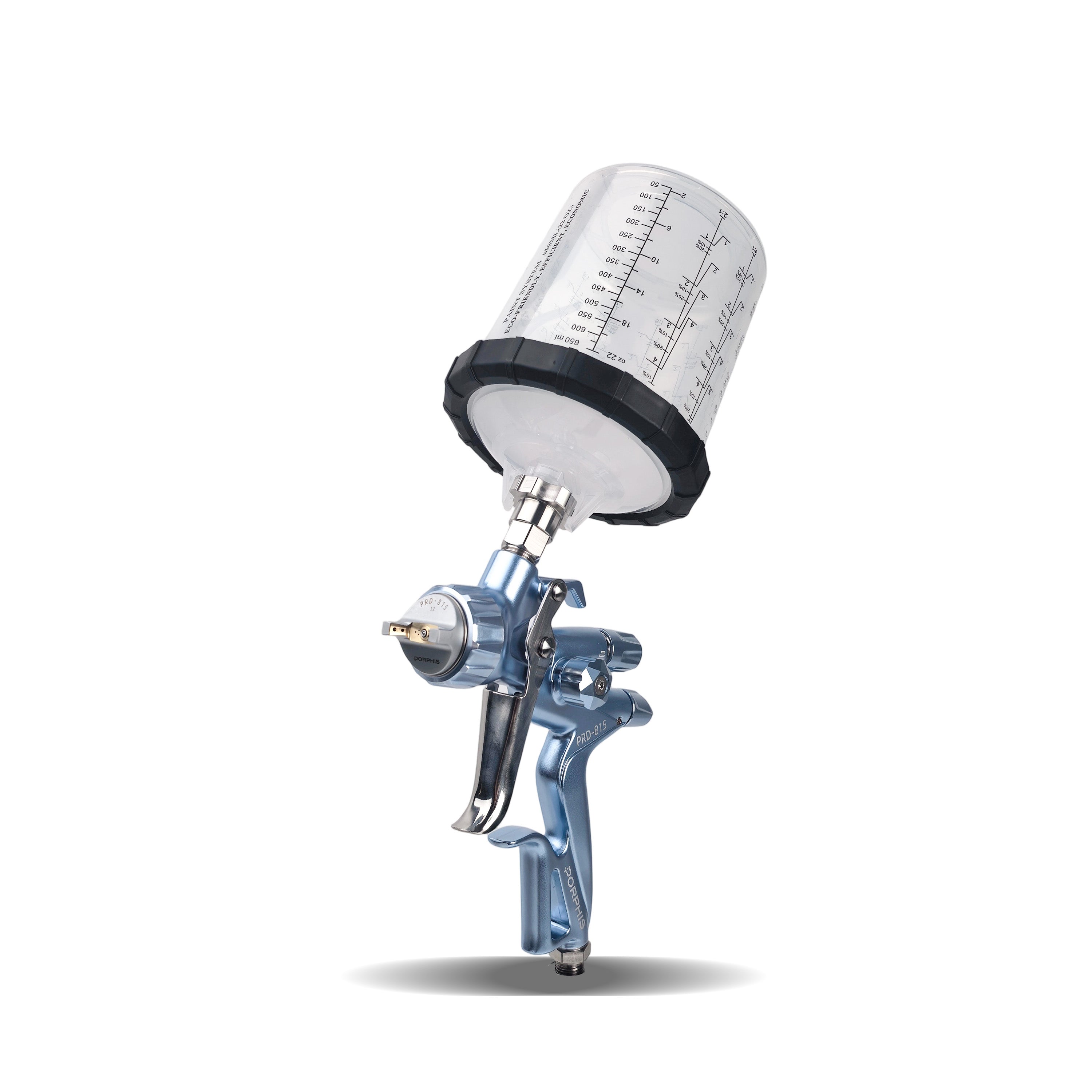 PORPHIS PRD-815 Blue 1.3mm Spray Gun with 600ml paint mixing cup and adapter