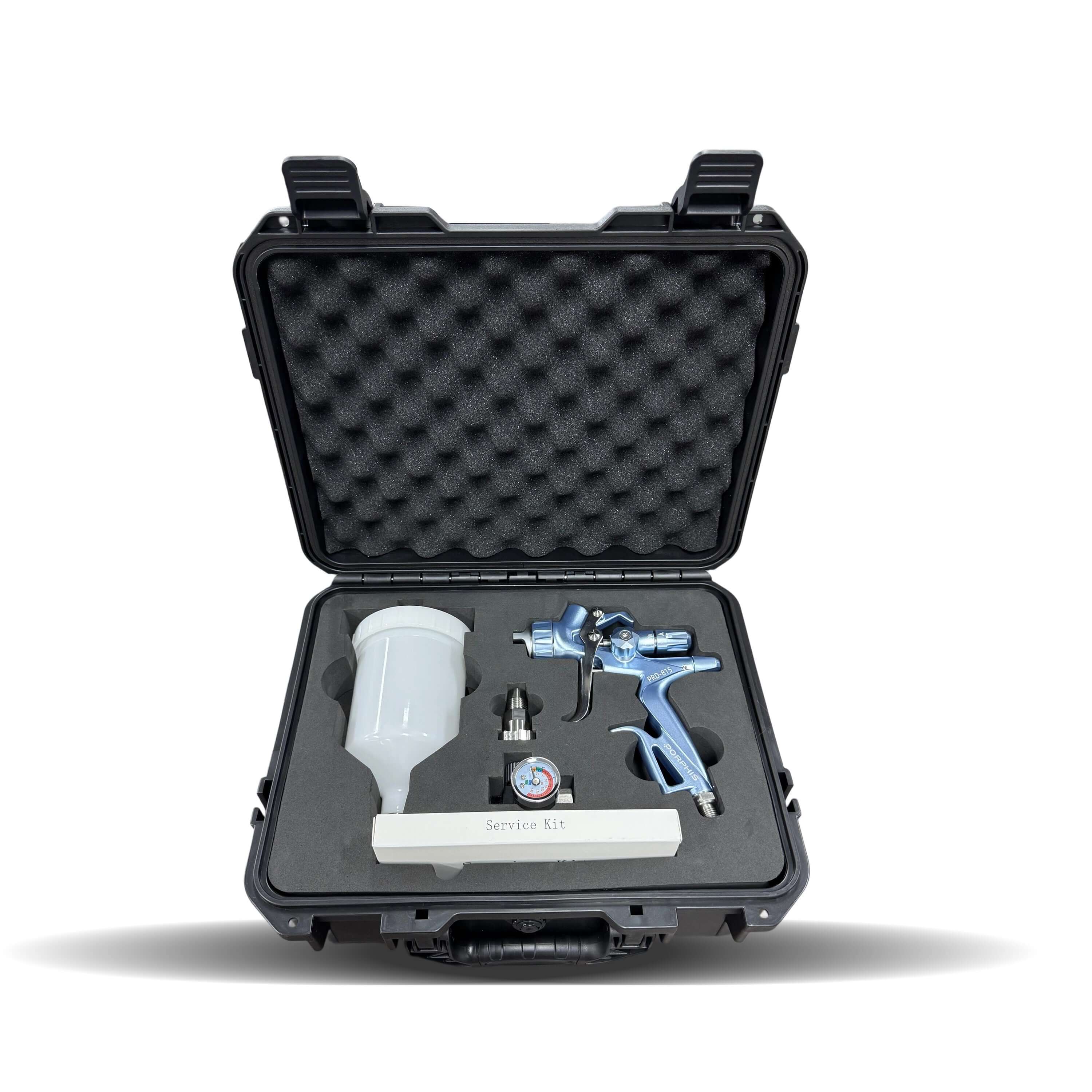 PORPHIS PRD-815 Blue 1.3mm Spray Gun with premium plastic box kit