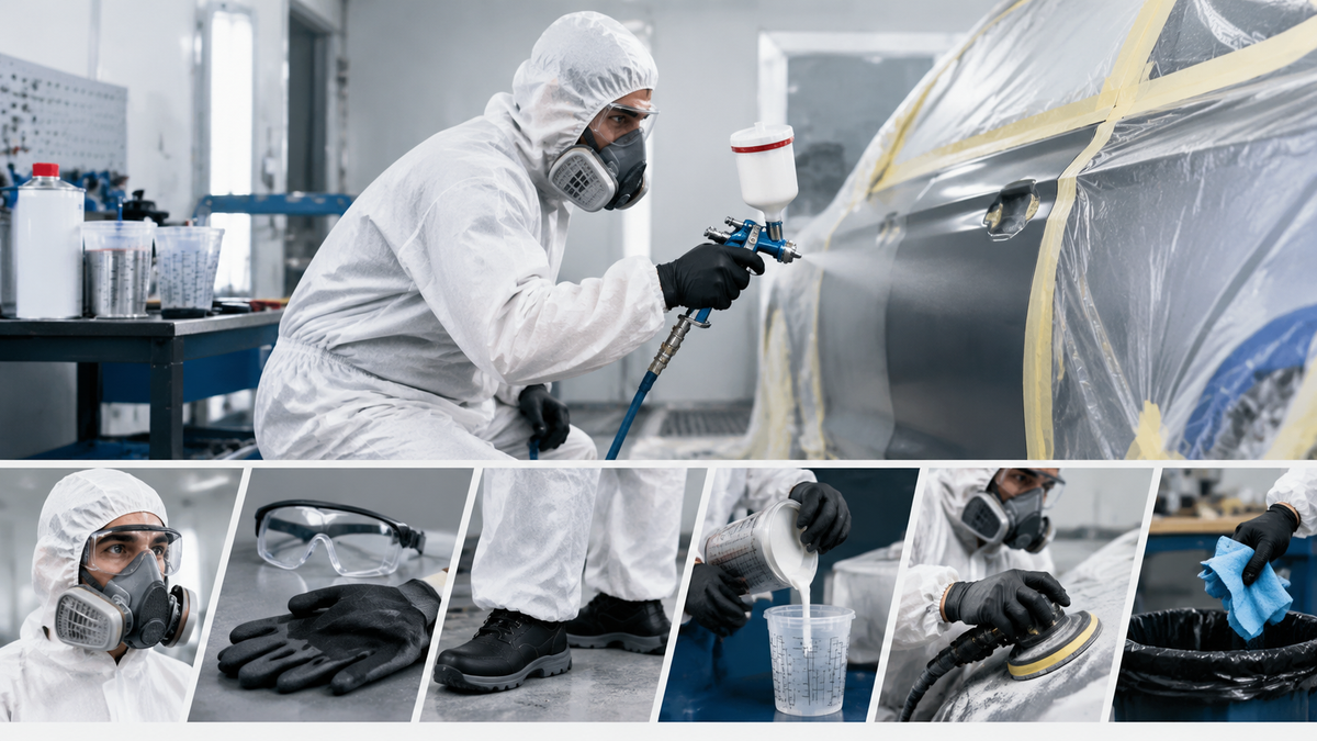 Auto Body Shop PPE Guidelines: What to Wear for Sanding, Mixing, Spraying &amp; Cleanup