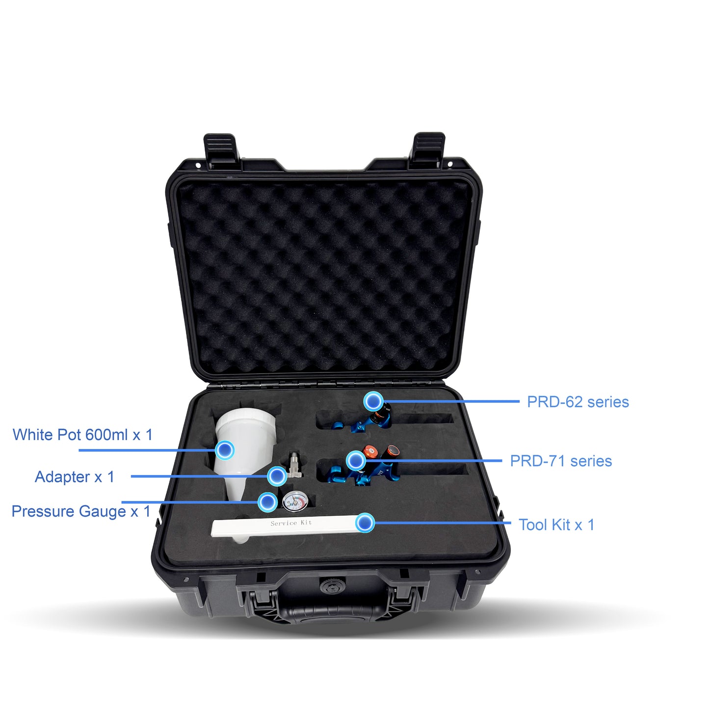 PORPHIS PRD-71 Series And PRD-62 Series Spray Gun Premium Plastic Box Kit