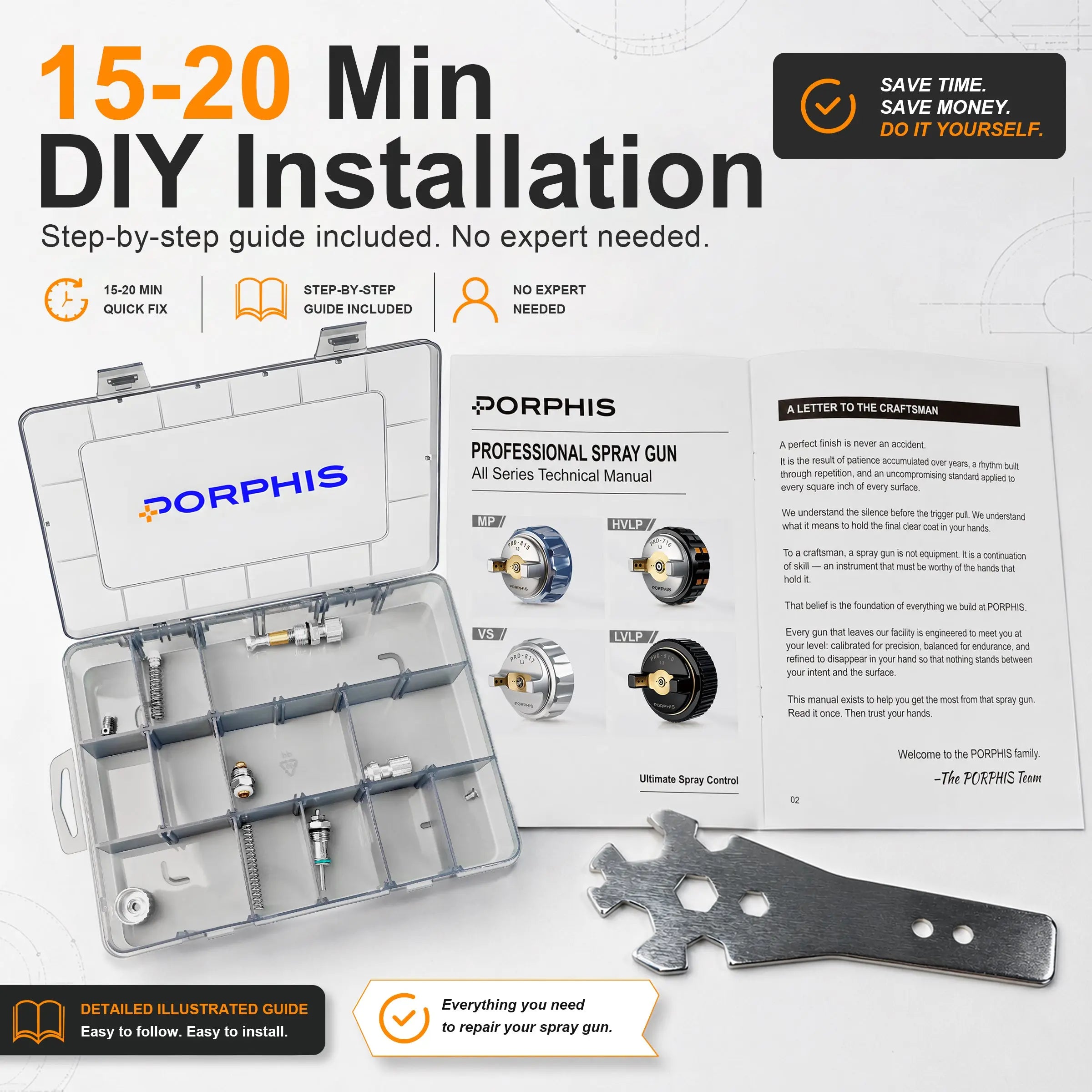 MPH-338 Spray Gun Rebuild Kit PORPHIS
