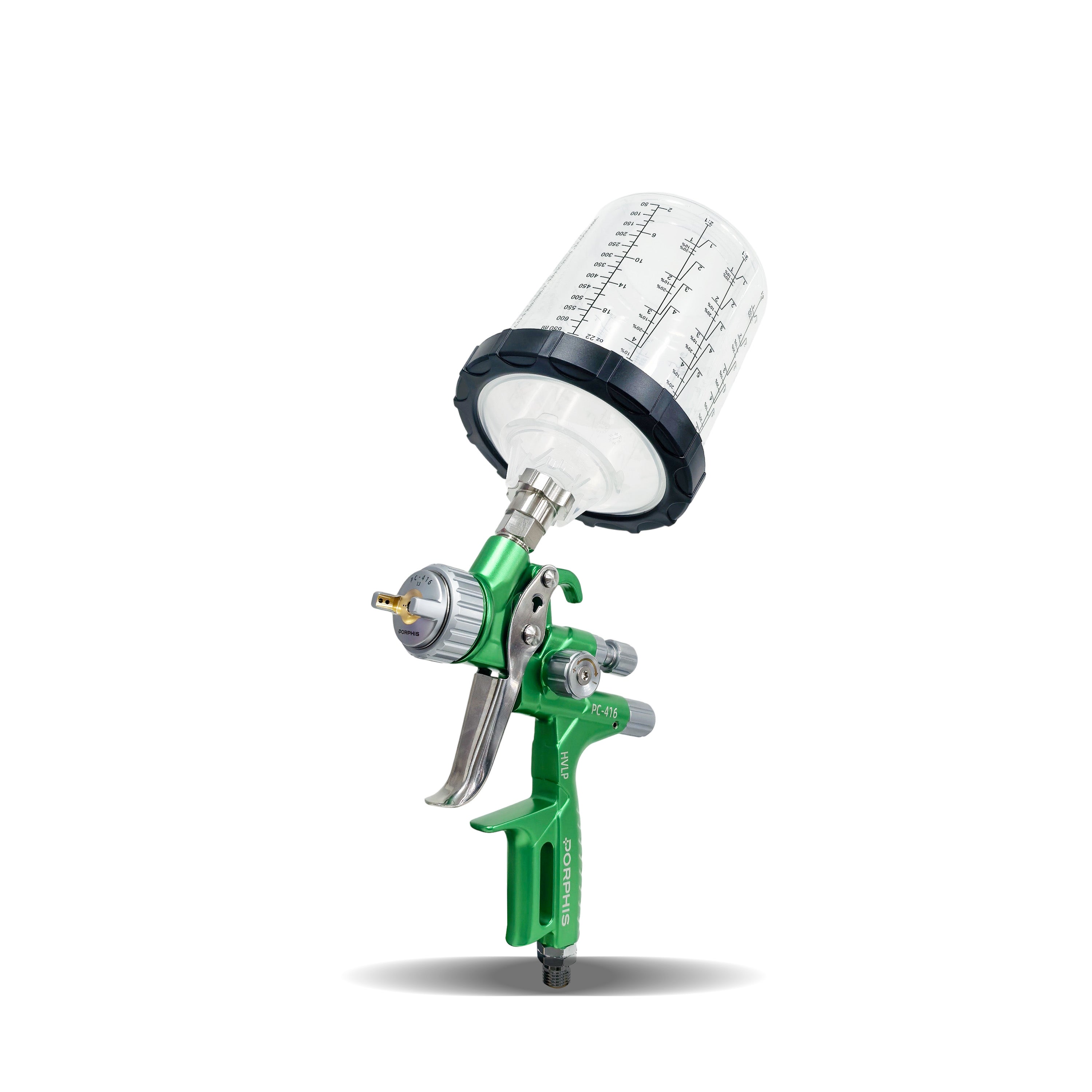 PORPHIS PC-416 Green HVLP Spray Gun with 600ml paint mixing cup and adapter
best professional spray paint gun