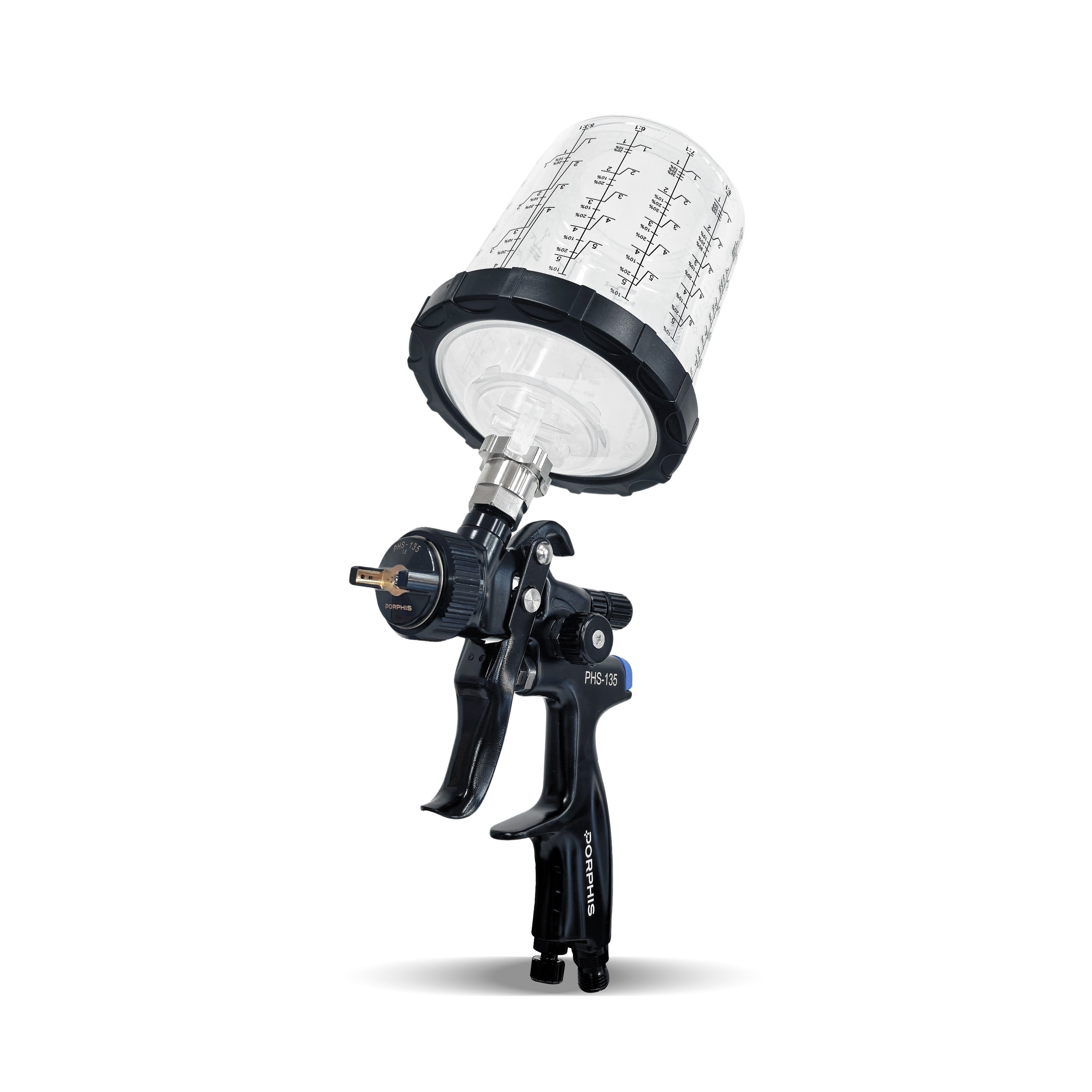 PORPHIS PHS-135 Black MP Spray Gun with 600ml paint mixing cup and adapter
professional paint gun