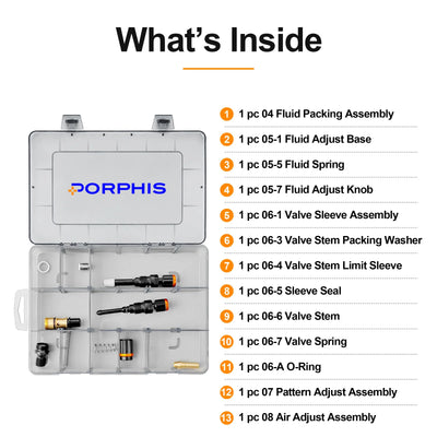 PHS-155/156 Spray Gun Spare Parts Kit PORPHIS