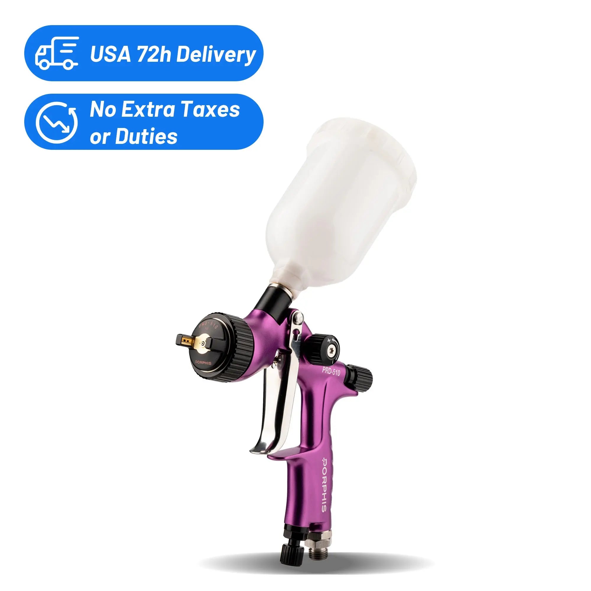 LVLP Paint Gun PRD-510 – 72h USA Delivery | 1.3mm, 5.4 CFM – PORPHIS