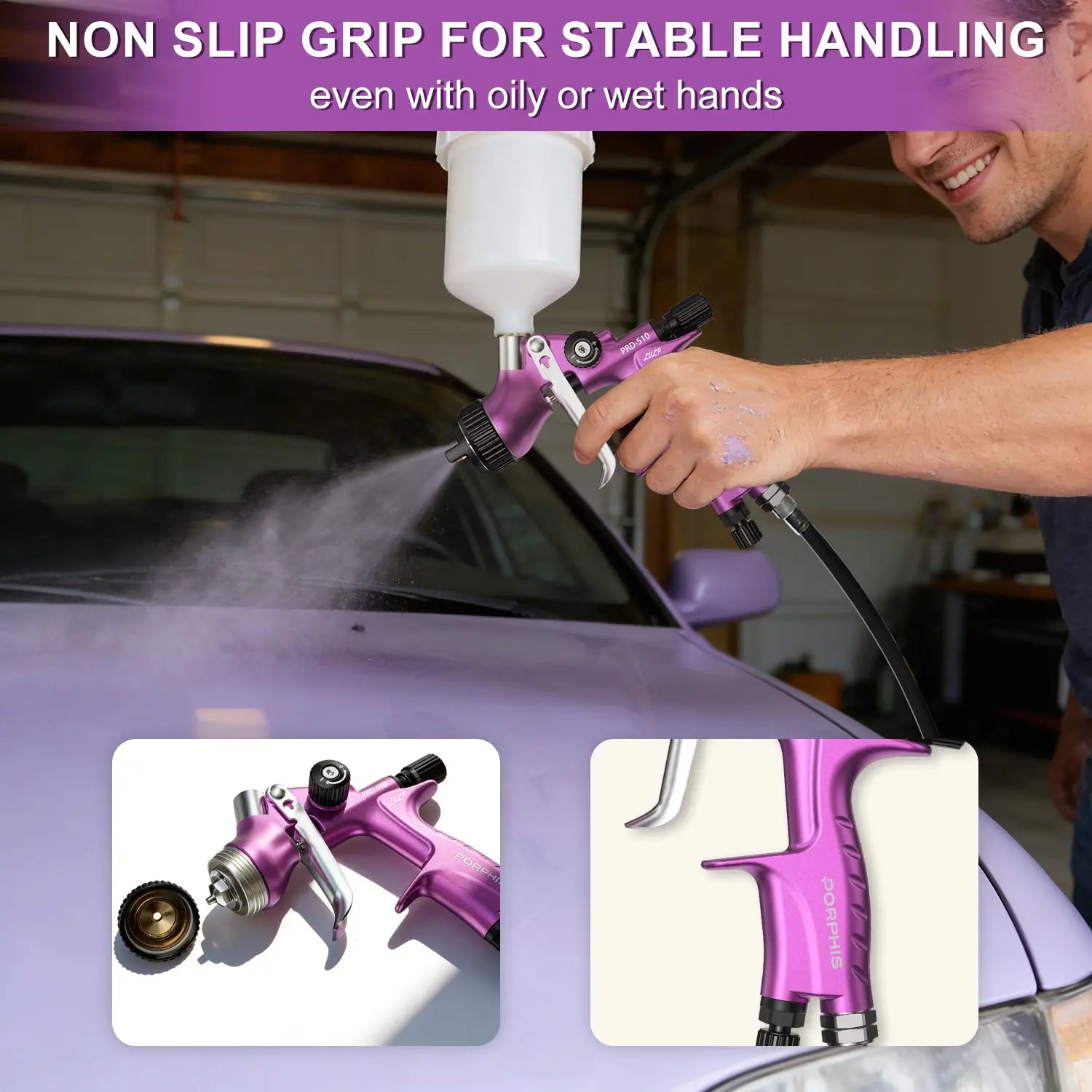 LVLP Spray Gun PRD-510 1.3mm – Small Compressor? No Problem – PORPHIS