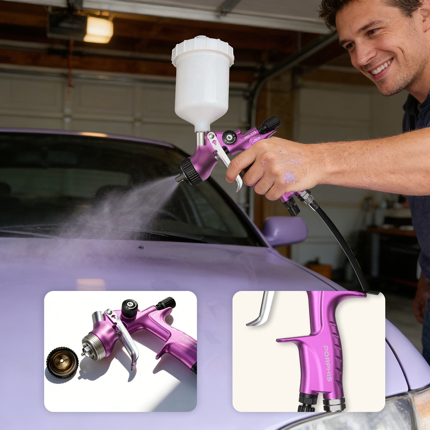 LVLP Spray Gun PRD-510 1.3mm – Small Compressor? No Problem – PORPHIS